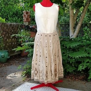 Silk skirt with beading & embroidery detail